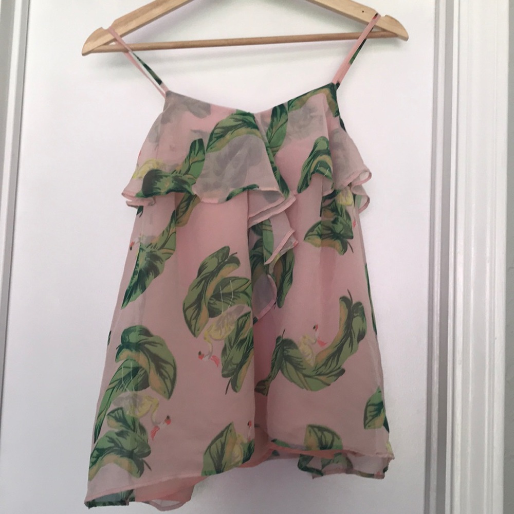 Pink Ruffled Tank